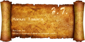 Hanus Tamara névjegykártya